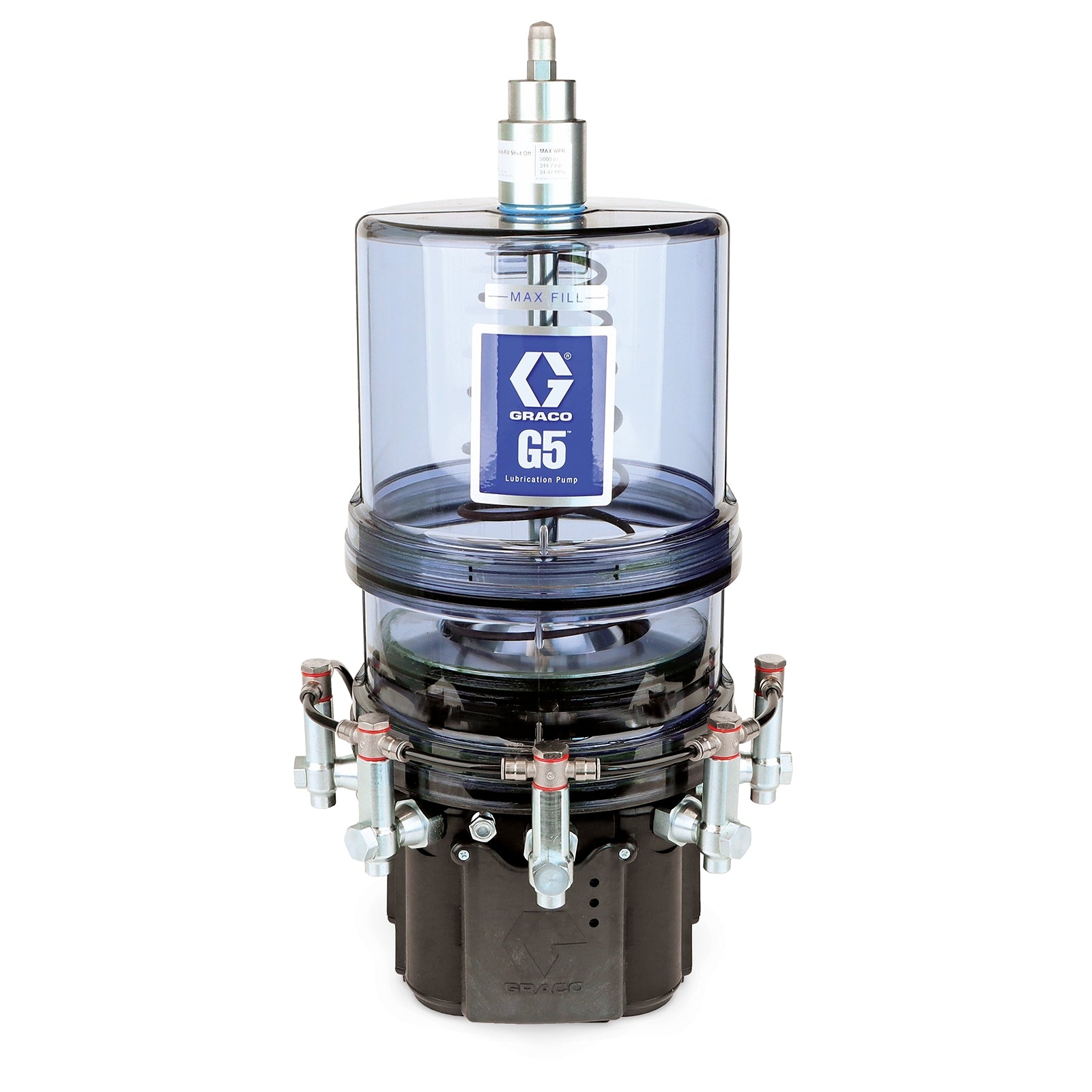 GRACO G5™ Pro Pump Assembly, 24 VDC, 8 Liter, AFSO, DIN Power and Alarm, Pressure Relief Valves, Return to Reservoir, Controller Cover (Part No. 134180)