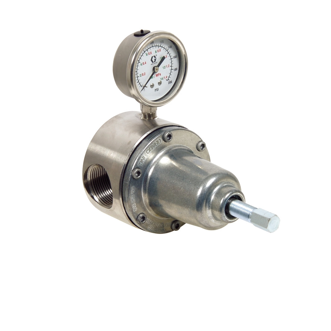 GRACO Back Pressure Regulator, Low Pressure Corrosion Resistant, 1-1/4 in Inlet/Outlet (Part No. 916154)