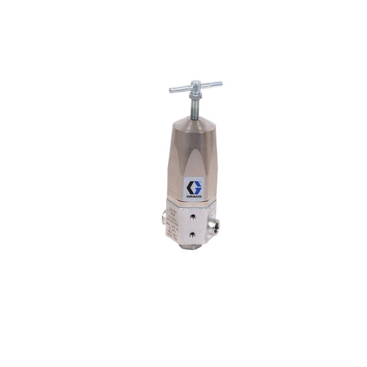 GRACO Mini High Pressure Corrosion Resistant Fluid Regulator, 1500 Max psi, 150-1200 psi Range, 1.0 GPM, SST, Spring Type, 1/4(f) x 1/4(m) (Part No. 222121)