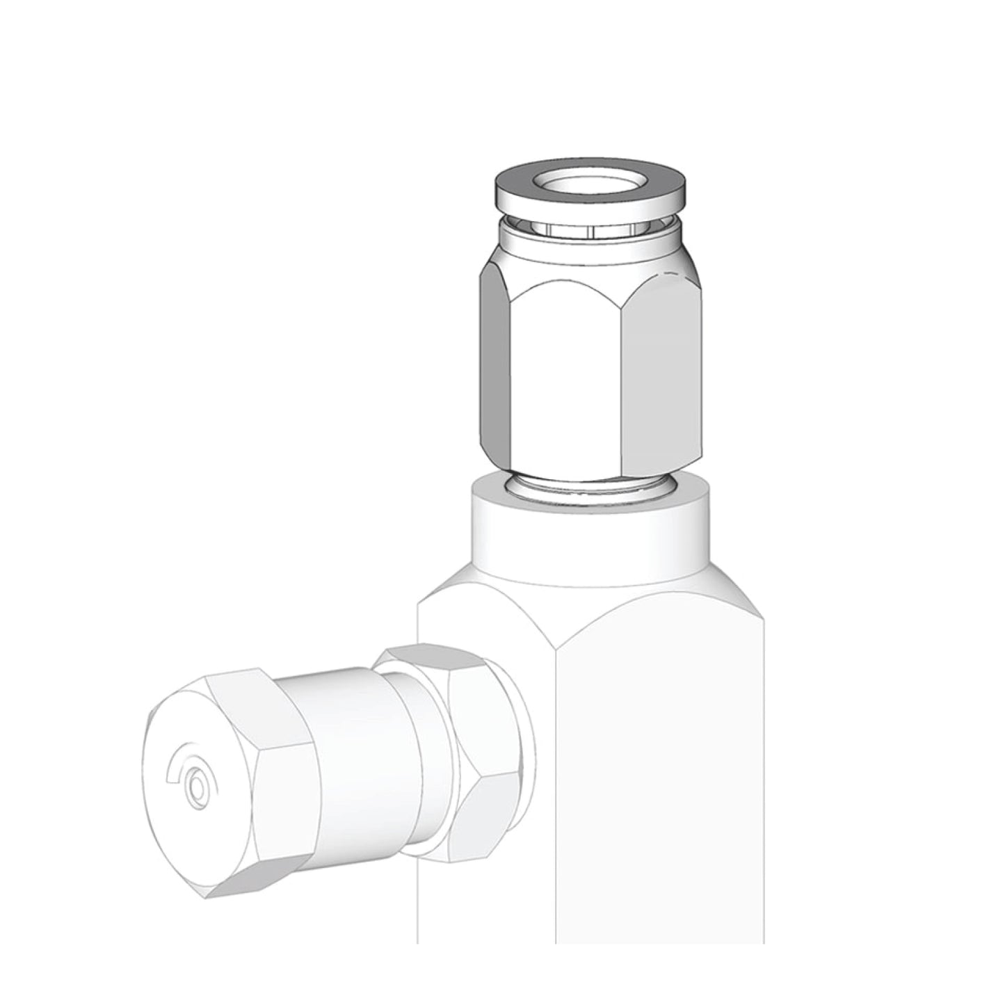 GRACO GL-32, GL-33, GL-42, and GL-43 Outlet Fitting – 1/4 in. OD Tube, Push-to-Connect (Part No. 17B880)