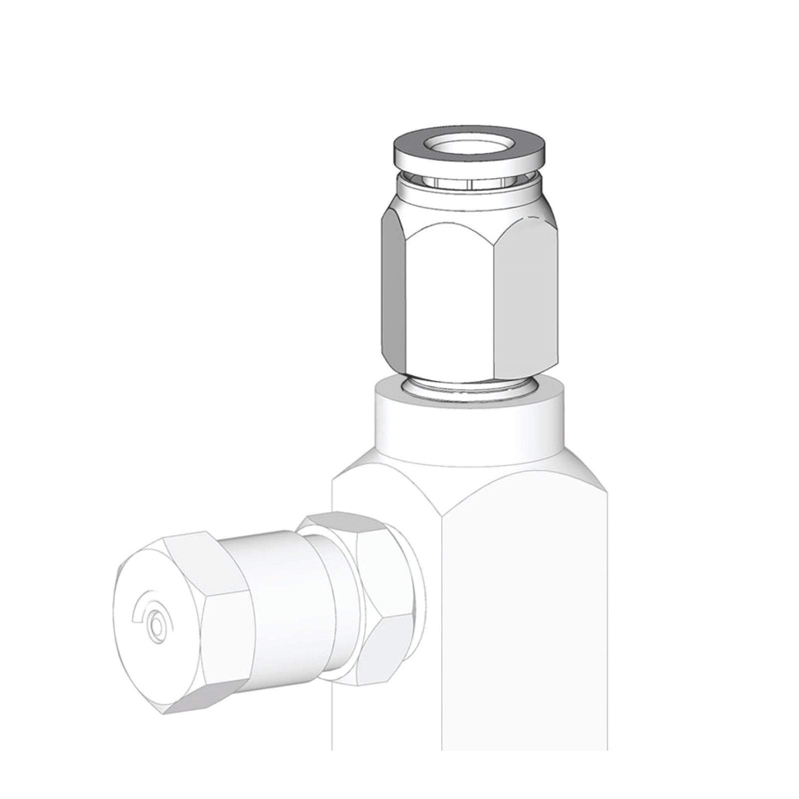 GRACO GL-32, GL-33, GL-42, and GL-43 Outlet Fitting – 1/4 in. OD Tube, Push-to-Connect (Part No. 17B880)
