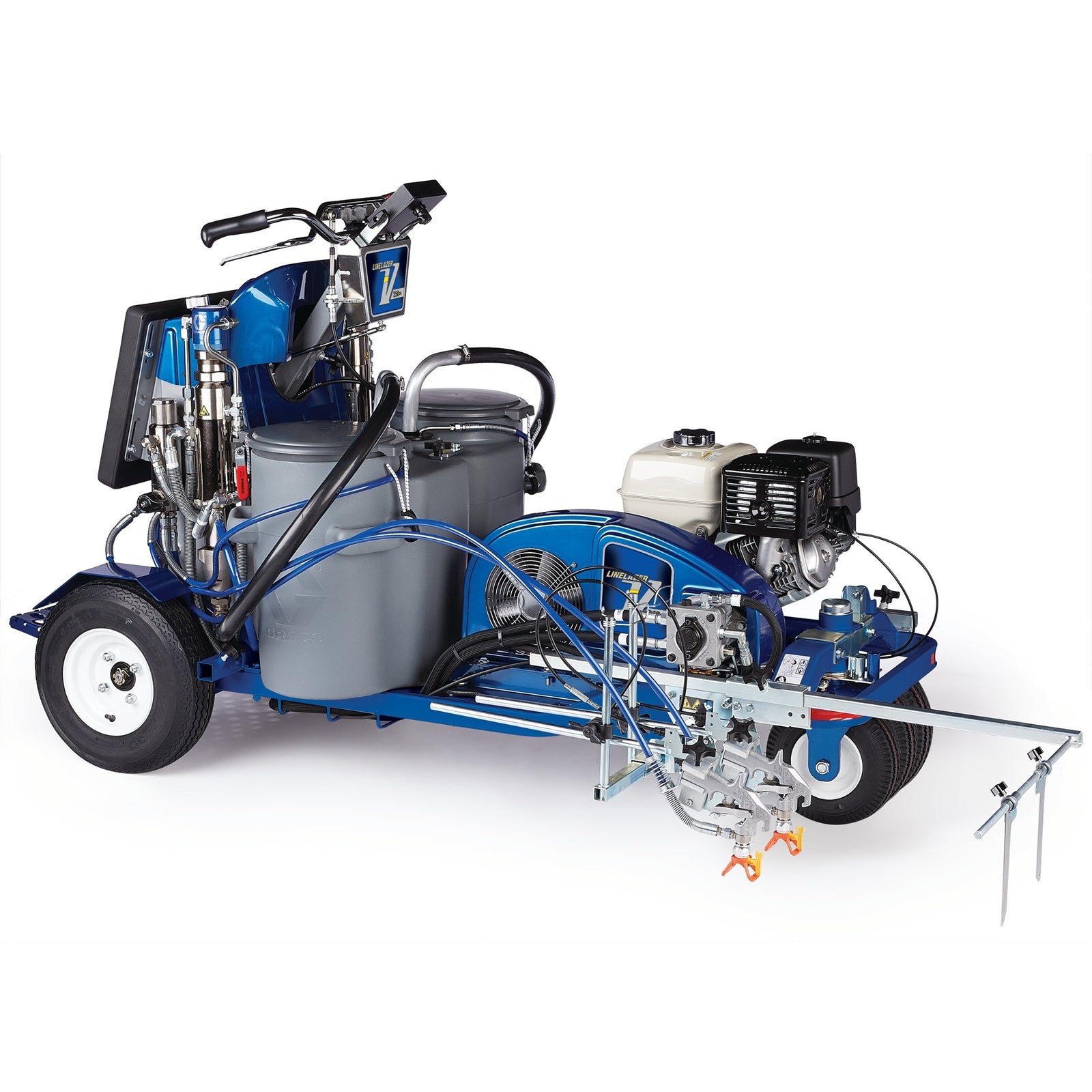 GRACO LineLazer V 250DC HP Automatic Series Self-Propelled Gas Hydraulic Airless Line Striper, 3 Auto Guns (Part No. 17H472)