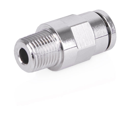 GRACO CSP Outlet Fitting - G-Lock Push-To-Connect Stud - 1/4 inch Hose Stud x 1/8 inch NPT male straight (Part No. 17L442)