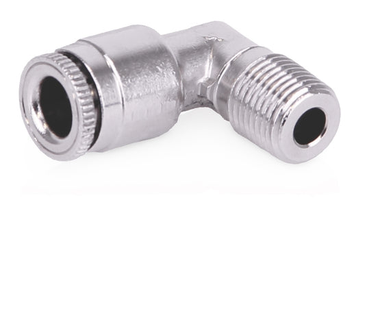 GRACO CSP Lubrication Point Fitting - Push-To-Connect Stud - 1/4 inch OD Tube x 1/8 inch NPT male 90° (Part No. 17L652)