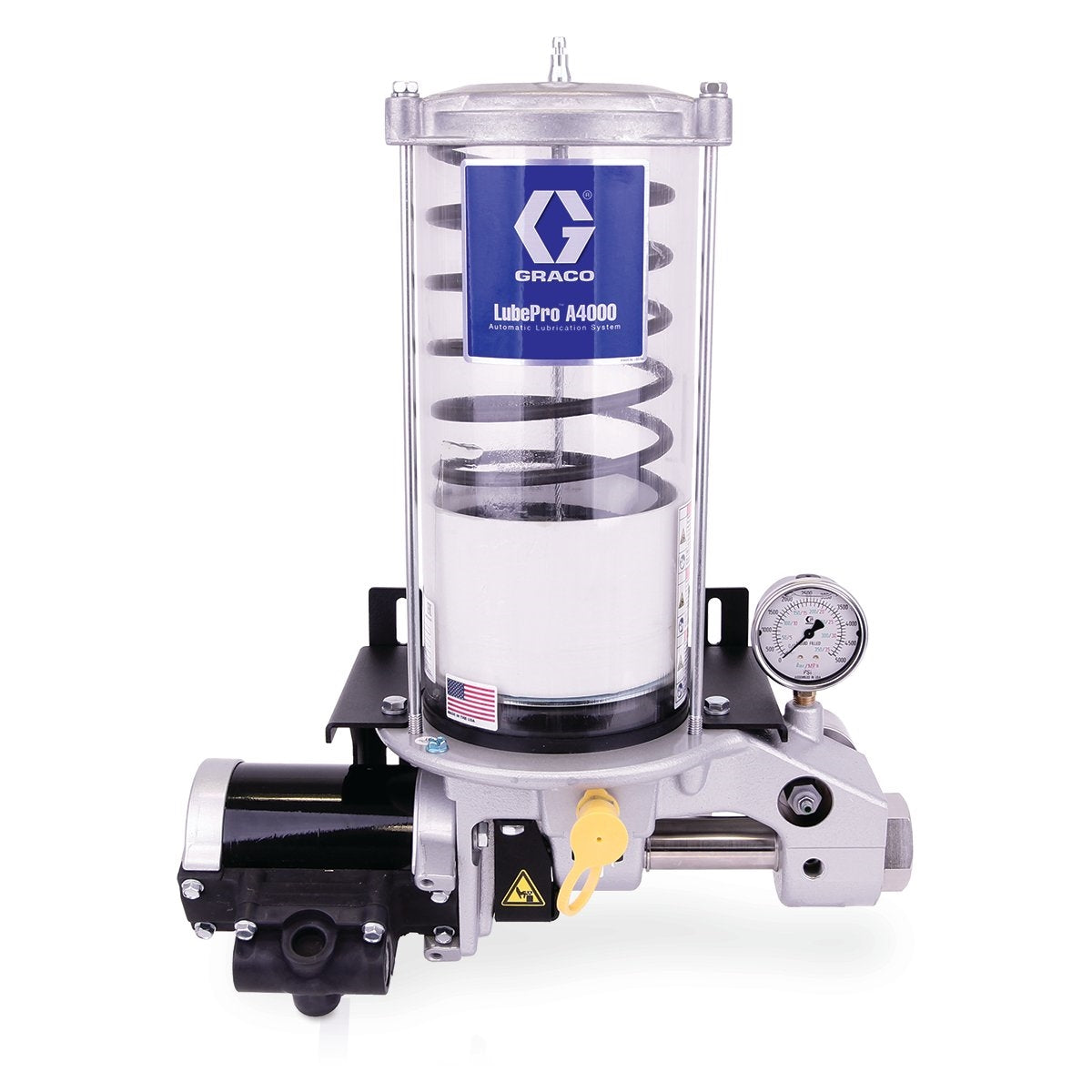 GRACO LubePro™ A4000 Reciprocating Grease Pump, 7.5 lb. (3.4 kg) Reservoir, Low Level, Pneumatic Vent Valve - NPT (Part No. 17P751)