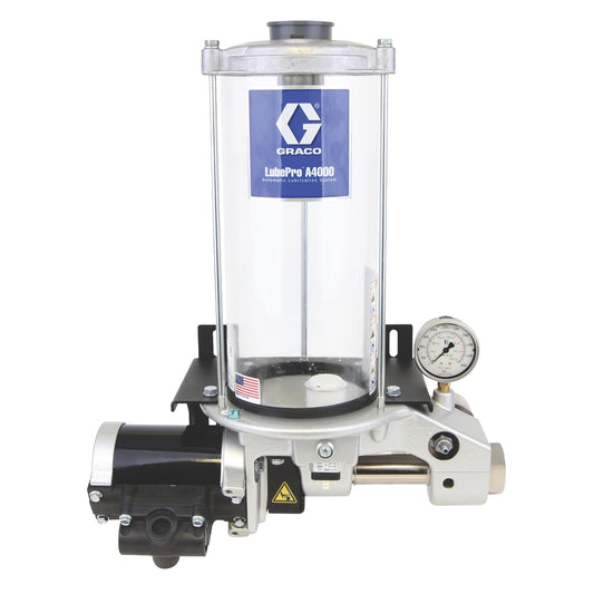 GRACO LubePro™ A4000 Reciprocating Oil Pump, 5.5 Liter Reservoir, Low Level, Series Progressive - NPT (Part No. 17T179)