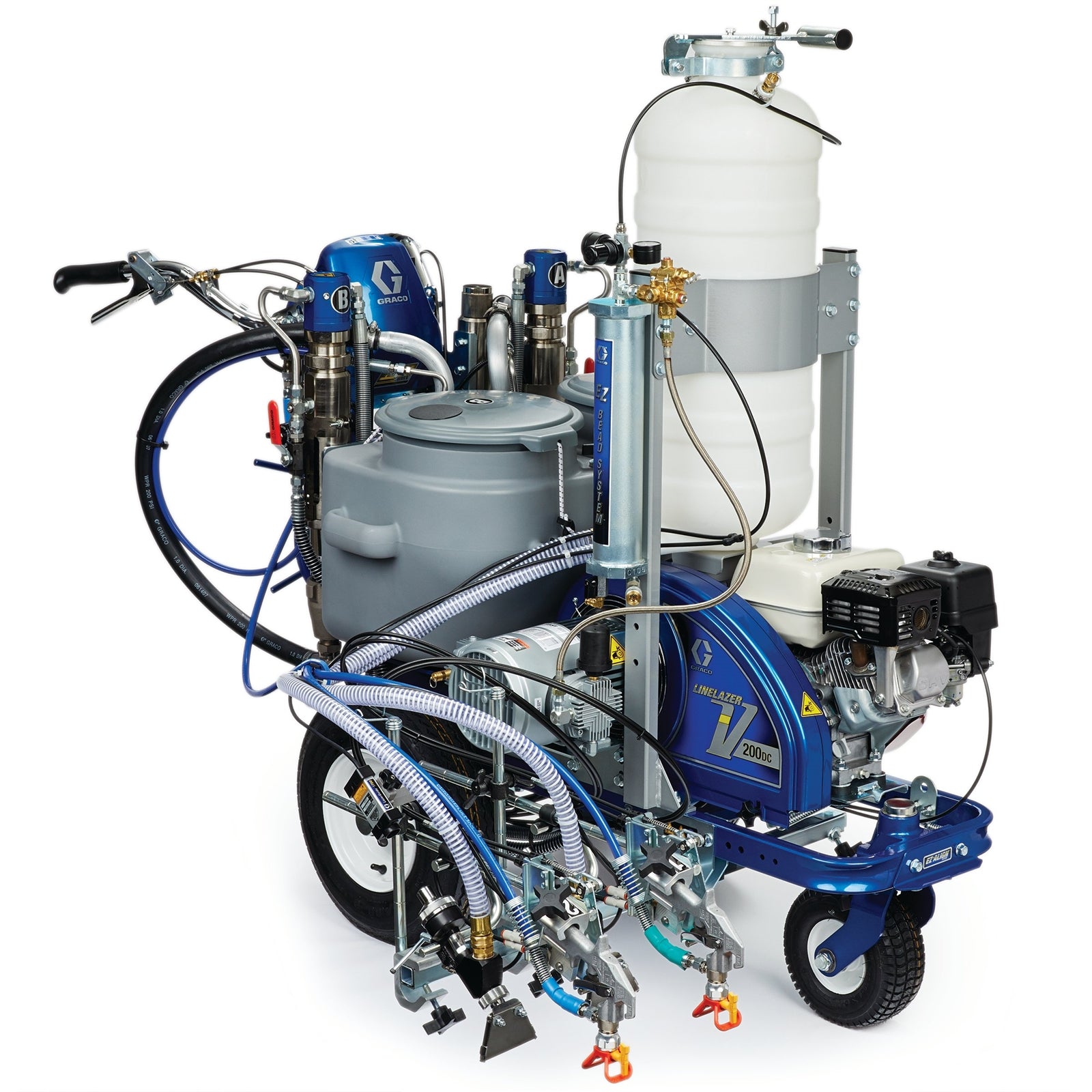 GRACO LineLazer V 200DC HP Reflective Series Airless Line Striper, 2 Auto Guns, 1 Tank (Part No. 17Y270)