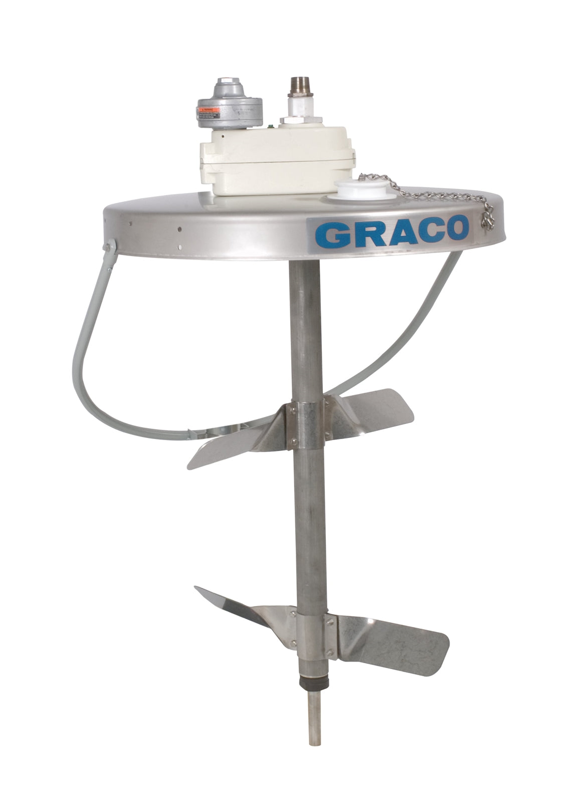 GRACO Heavy Duty Back-Geared Drum Agitator with Siphon Kit, air driven, 1/2 HP, 32 inches (81.25 cm) tall (Part No. 240209)