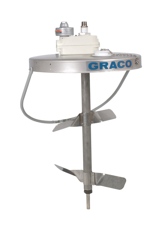 GRACO Heavy Duty Back-Geared Drum Agitator with Siphon Kit, air driven, 1/2 HP, 32 inches (81.25 cm) tall (Part No. 240209)