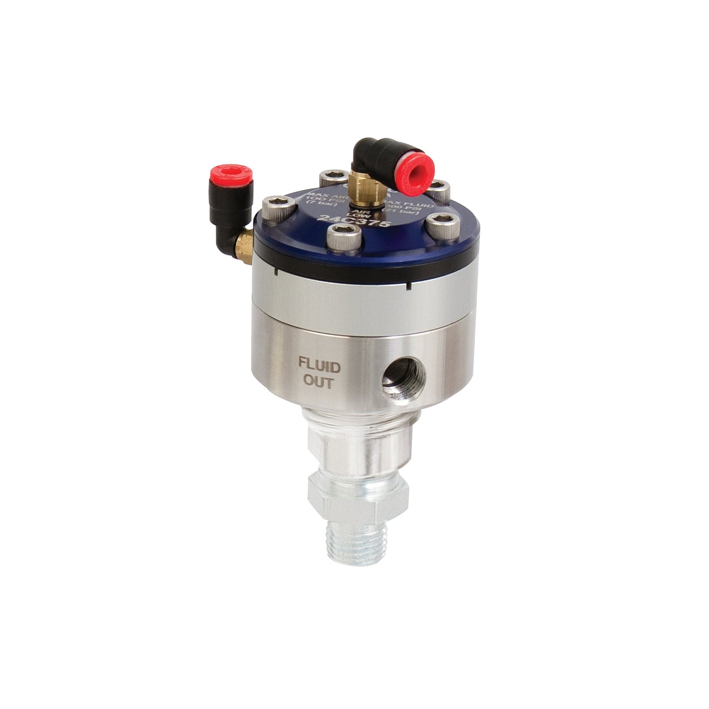 GRACO 1:3 Precision Flow Fluid Pressure Regulator, 30 psi (2.0 bar) Max Pressure, Black Ratio Spacer (Part No. 24E472)