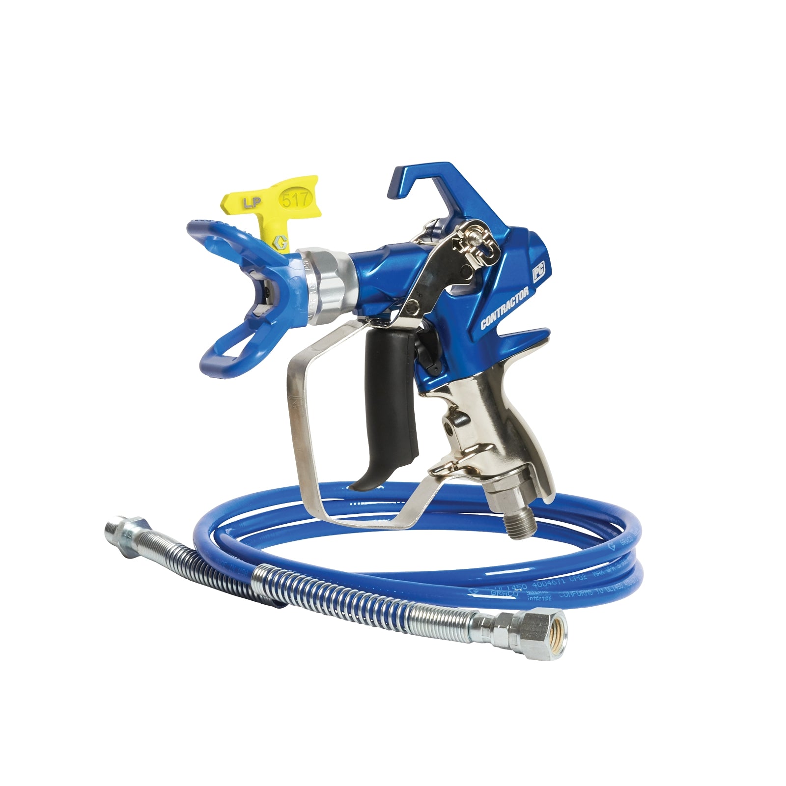 GRACO Contractor PC Compact Gun with 1/8 in x 4.5 ft Whip Hose and RAC X LP 517 SwitchTip (Part No. 19Y445)
