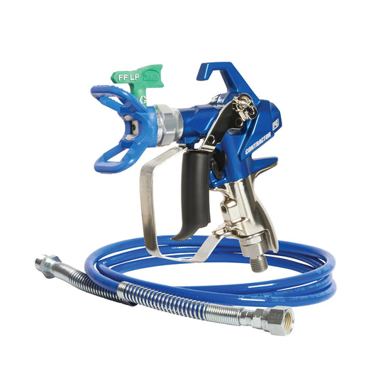 GRACO Contractor PC Compact Gun, 1/8 in x 4.5 ft Whip Hose, RAC X FFLP 210 SwitchTip (Part No. 19Y446)