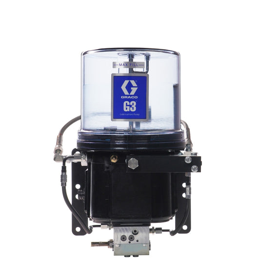 GRACO G3® Standard Grease Pump for Dual-Line Lubrication Systems, 24 VDC, 4 Liter, External Low Level, CPC, GLC X™ Controller, 3 Pump Elements (Part No. 2002243)