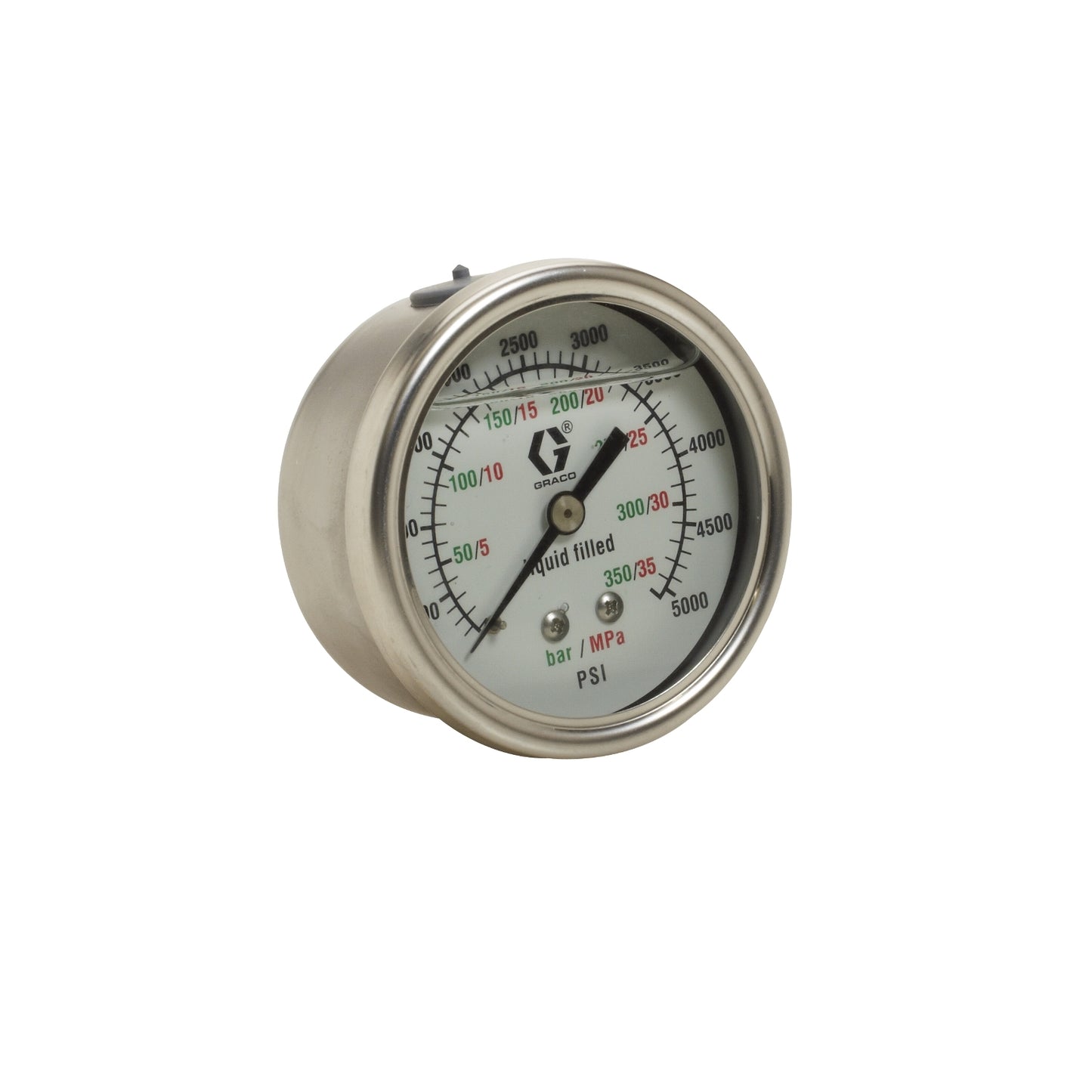 GRACO Stainless Steel High Pressure Fluid Gauge, 0-5000 psi (0-344 bar) (Part No. 113654)
