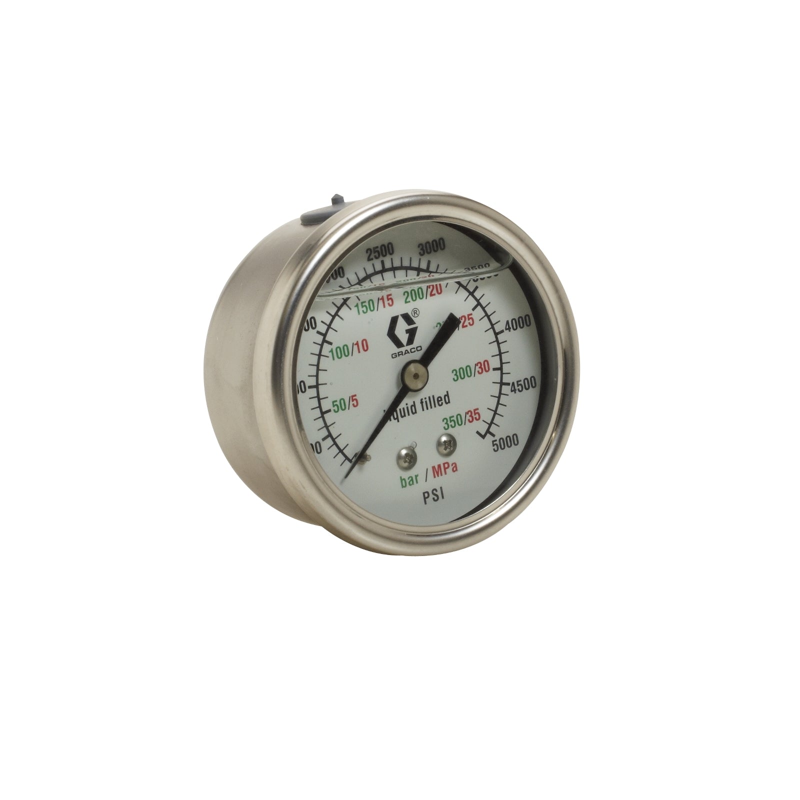 GRACO Stainless Steel High Pressure Fluid Gauge, 0-5000 psi (0-344 bar) (Part No. 113654)