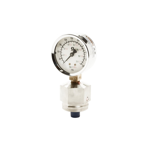 GRACO Stainless Steel Fluid Gauge with Dampener, 0-300 psi (0-21 bar) (Part No. 208855)