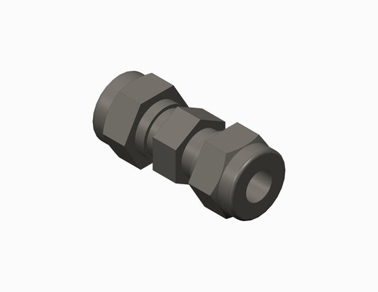 GRACO Hose Fitting, Union, 1/4 Tube, Stainless Steel (Part No. 20610-00)