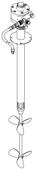 GRACO Carbon Steel Agitator for 30-Gallon Mix Tanks and 55-Gallon Drums, Air-Driven, 1/2 HP, 31.25 inches (79.3 cm) long, CS (Part No. 206758)