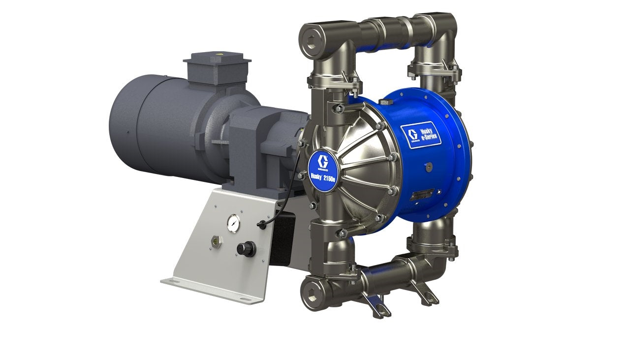 GRACO Husky 2150e 2 in. (51 mm) SS Electric Diaphragm Pump (7.5 Hp AC Motor, No CMPSR, End Port NPT, AL Center, GE Seat, GE Ball, GE Diaphragm) (Part No. 657006)
