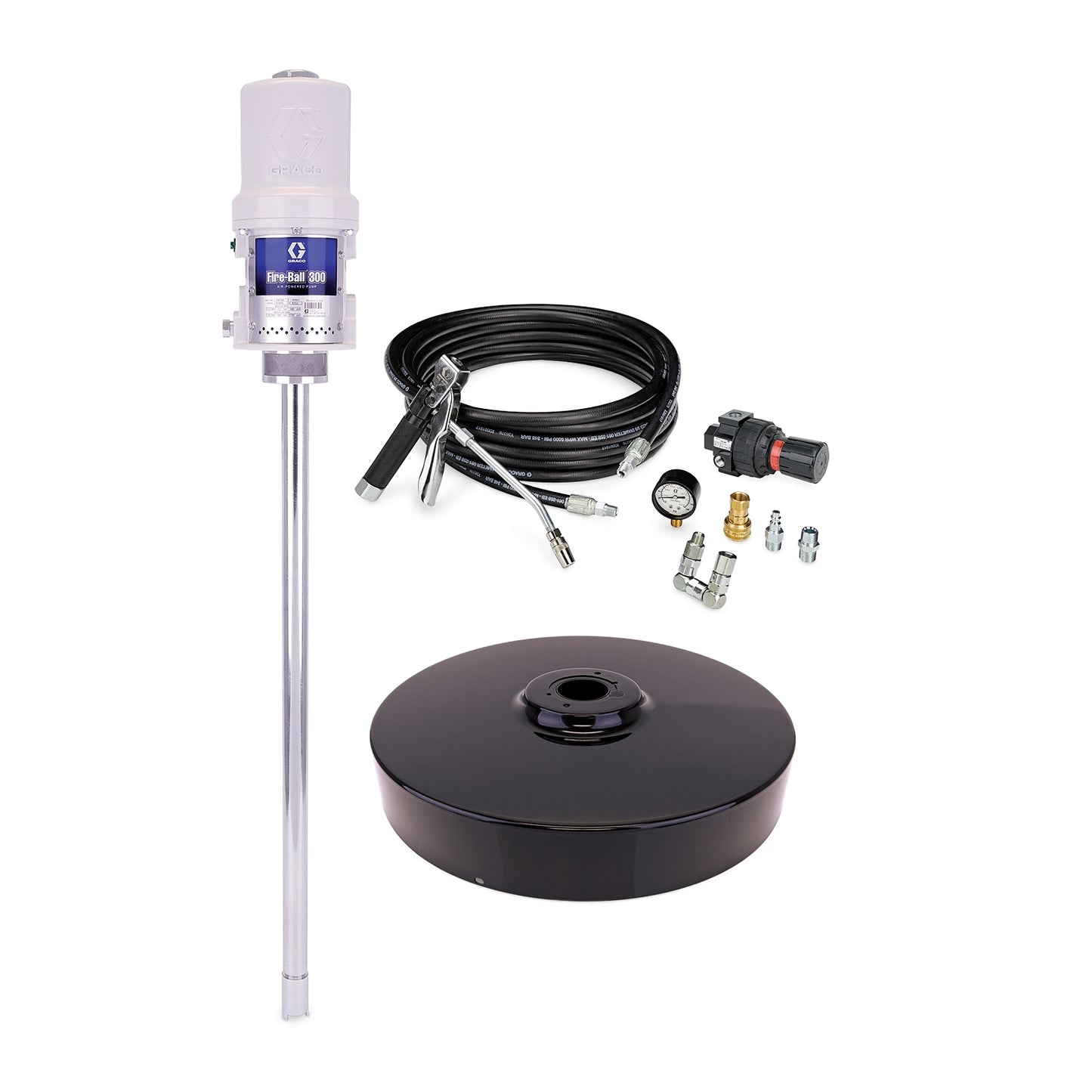 GRACO Fire-Ball® 300 Series 15:1 400 lb. (181 kg) Grease Pump - Stationary Pail Dispenser Package (Part No. 220171)
