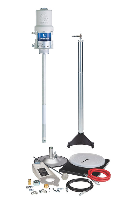 GRACO Fire-Ball® 300 Series 50:1 120 lb. (54 kg) Grease Pump - Stationary Supply Topper-Inductor Package (Part No. 222073)