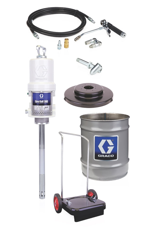 Graco 225773 Fireball 300 Series 50:1 25 To 50 Lb. Grease Pump - Portable Pail Dispenser Package Innoflo Solutions