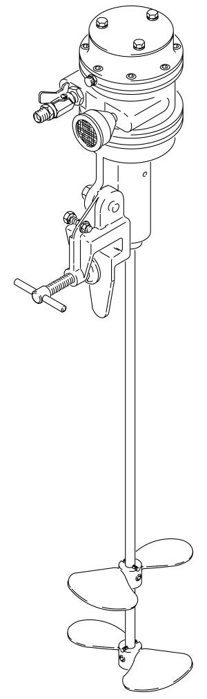 GRACO Clamp Mounted Drum Agitator, Air Driven, 2-1/2 HP, 41.5 inches (105.4 cm) long (Part No. 225883)