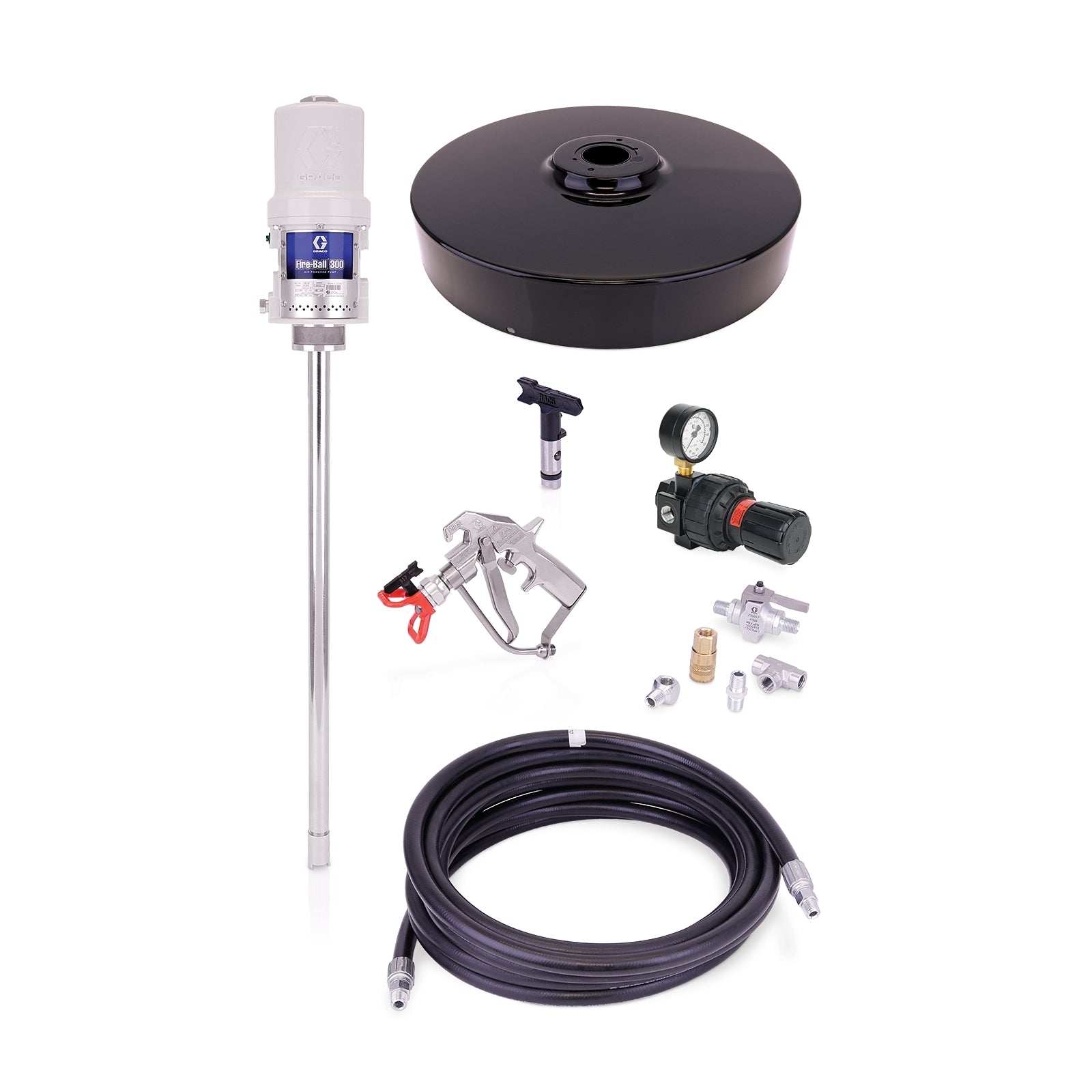 GRACO Fire-Ball® 300 Series 15:1 Undercoating 400 lb. (181 kg) Pump - Stationary Package (Part No. 226269)