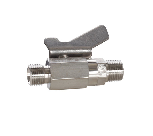 GRACO Low Pressure Ball Valve compatible with stainless steel, catalyst and waterborne materials, 3/8 in. npsm(m) x 3/8 in. npt(m) (Part No. 237533)