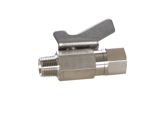 GRACO Low Pressure Ball Valve compatible with stainless steel, catalyst and waterborne materials, 3/8 in. npt(f) x 3/8 in. npt(m) (Part No. 237534)
