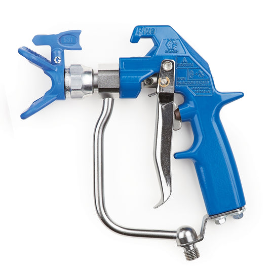 GRACO Heavy-Duty Blue Texture Airless Spray Gun, 4 Finger Trigger, RAC X (Part No. 241705)
