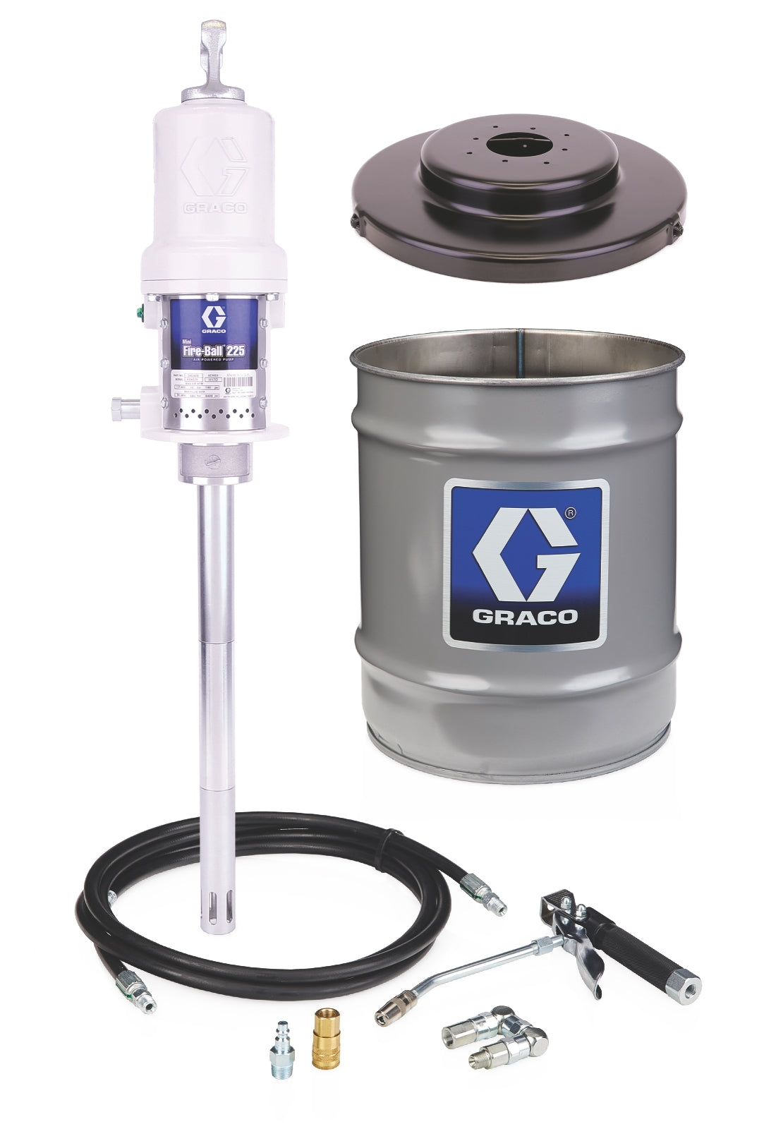 Graco 246911 Mini Fireball 225 50:1 35 Lb. And 50 Lb. Grease Pump - Stationary Pail Dispenser Package Innoflo Solutions