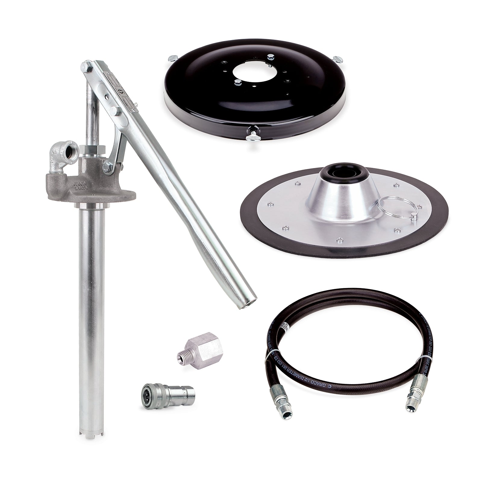 GRACO Reservoir Refill Manual Pump with Pump, Cover, Follower Plate, Hose and Coupling (Part No. 247886)