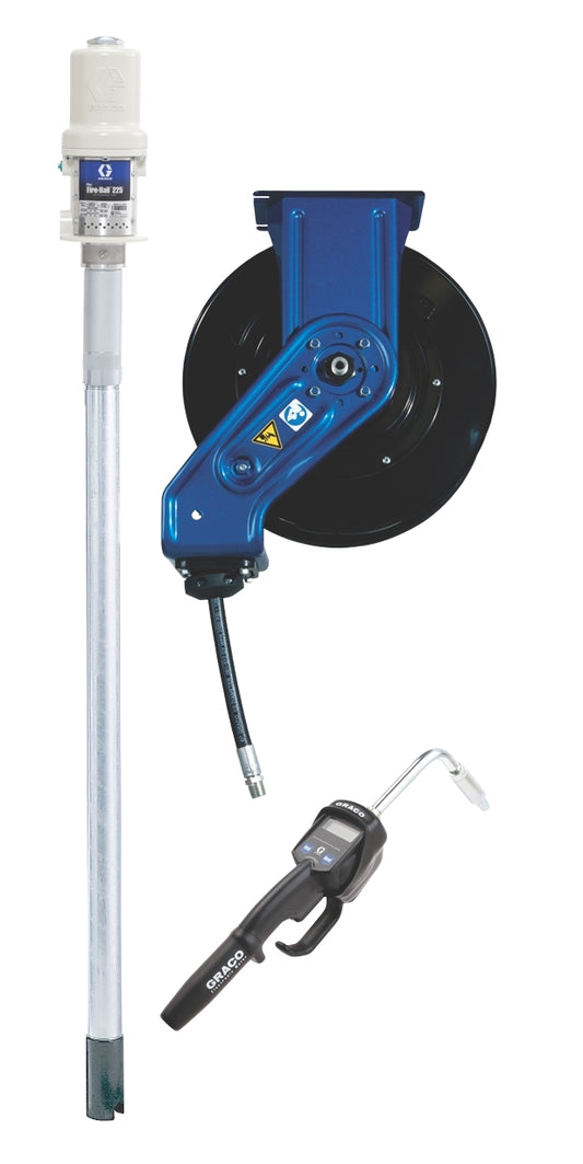 GRACO Mini Fire-Ball® 225 3:1 1/2 in. x 35 ft. (12.7 mm x 11 m) Manual Hose Reel Package for Oil (Part No. 248622)
