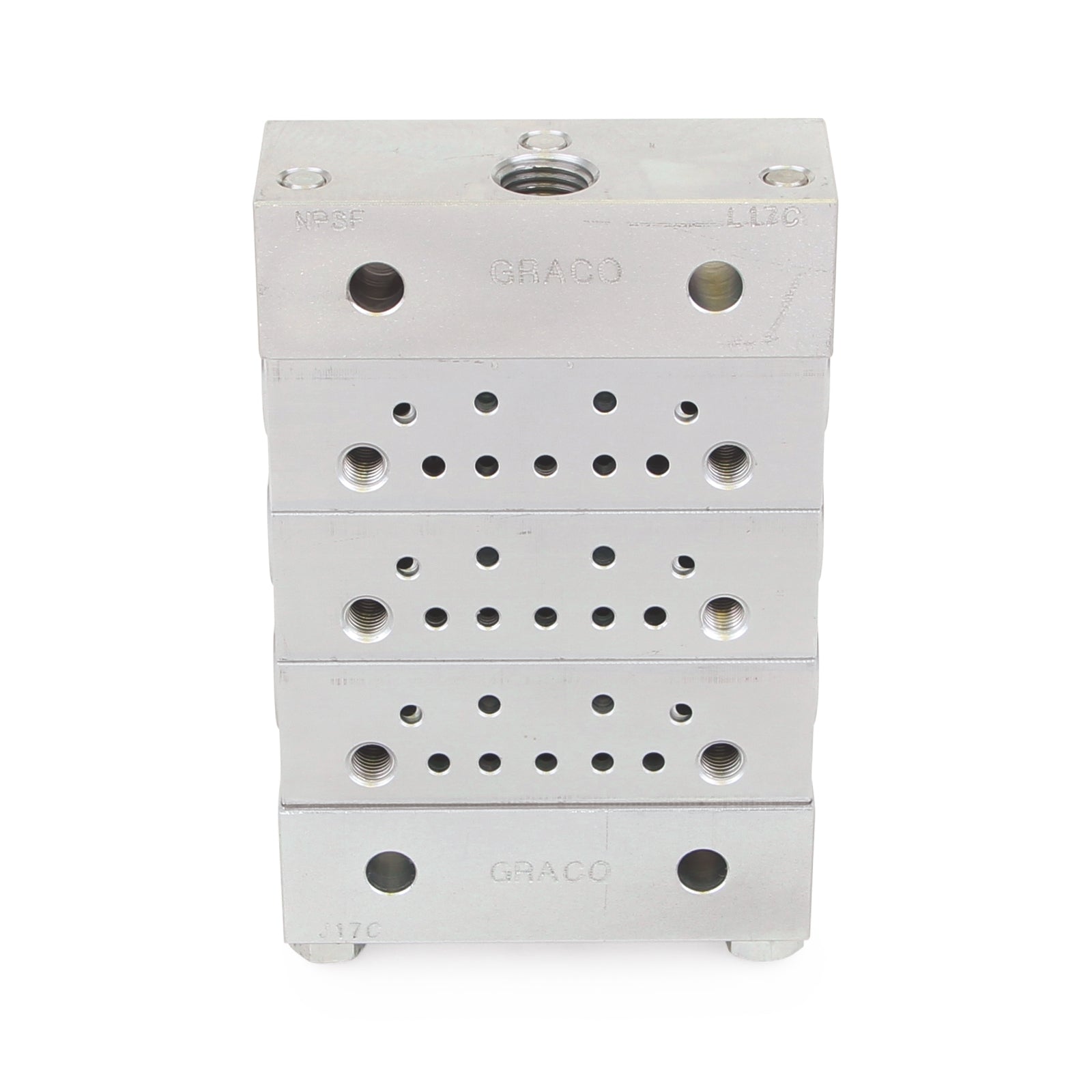GRACO Trabon® MSP Stainless Steel Divider Valve - 3 Section Base Plate Assembly, BSPP (Part No. 24N388)