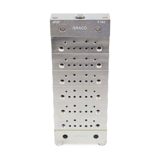 GRACO Trabon® MSP Divider Valve - 6 Section Base Plate Assemblies - BSPP (Part No. 24N918)