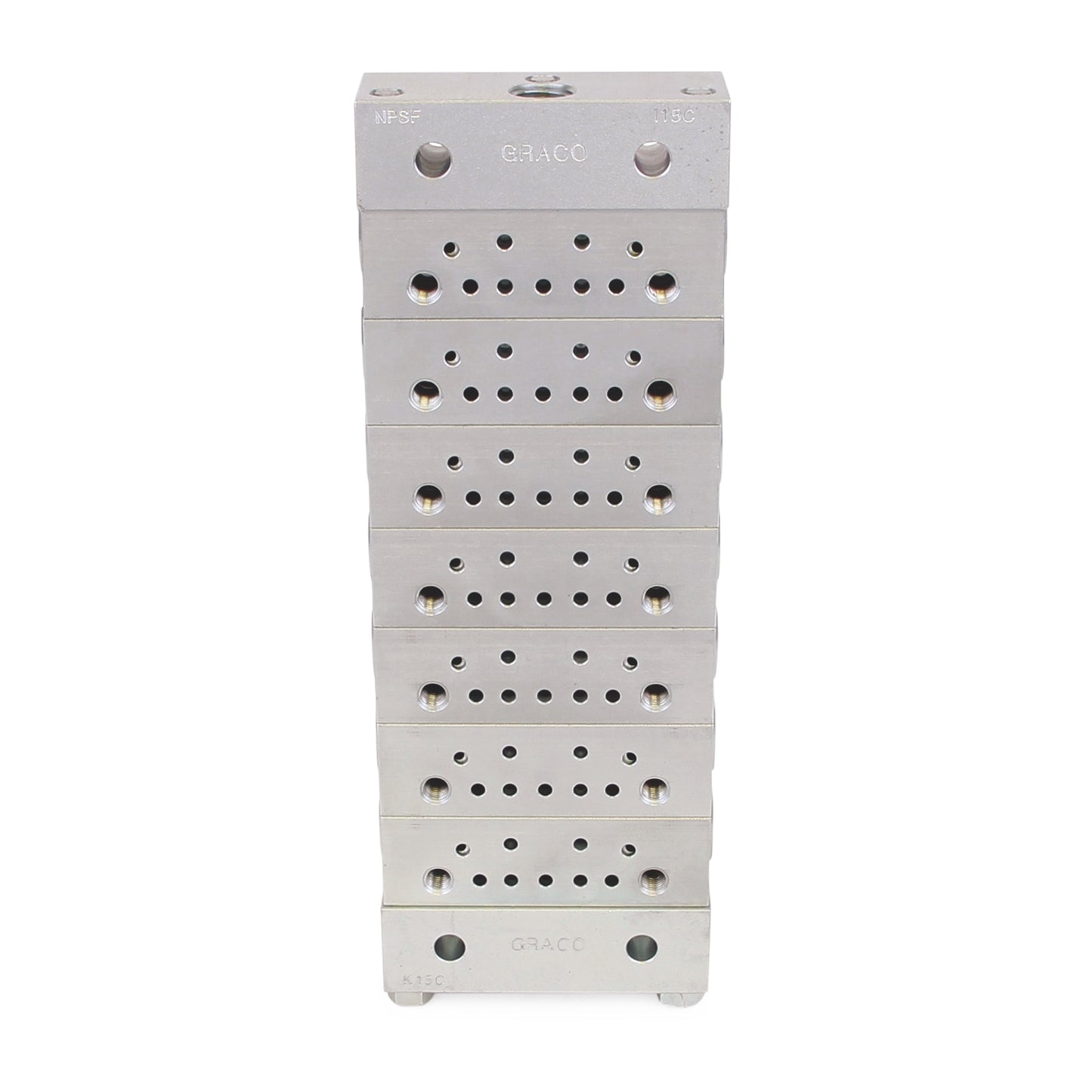 GRACO Trabon® MSP Stainless Steel Divider Valve - 7 Section Base Plate Assembly, NPSF (Part No. 24N386)