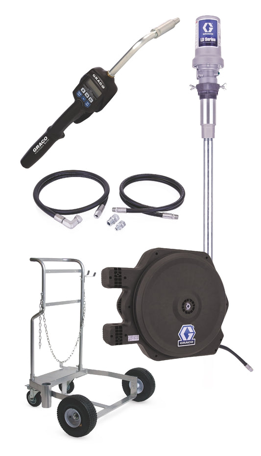 GRACO LD Series 3:1 Mobile Oil Pump Package - Preset Meter Type (Part No. 24H753)