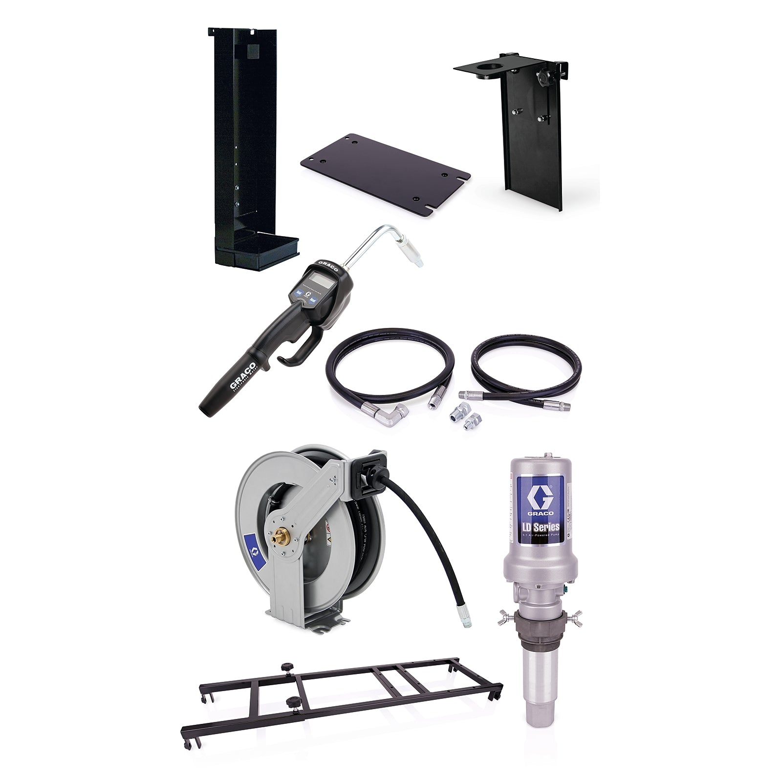 GRACO LD Series 5:1 275 Gallon (1040 Liter) Stationary Oil Pump Package - Manual Meter Type (Part No. 24H892)