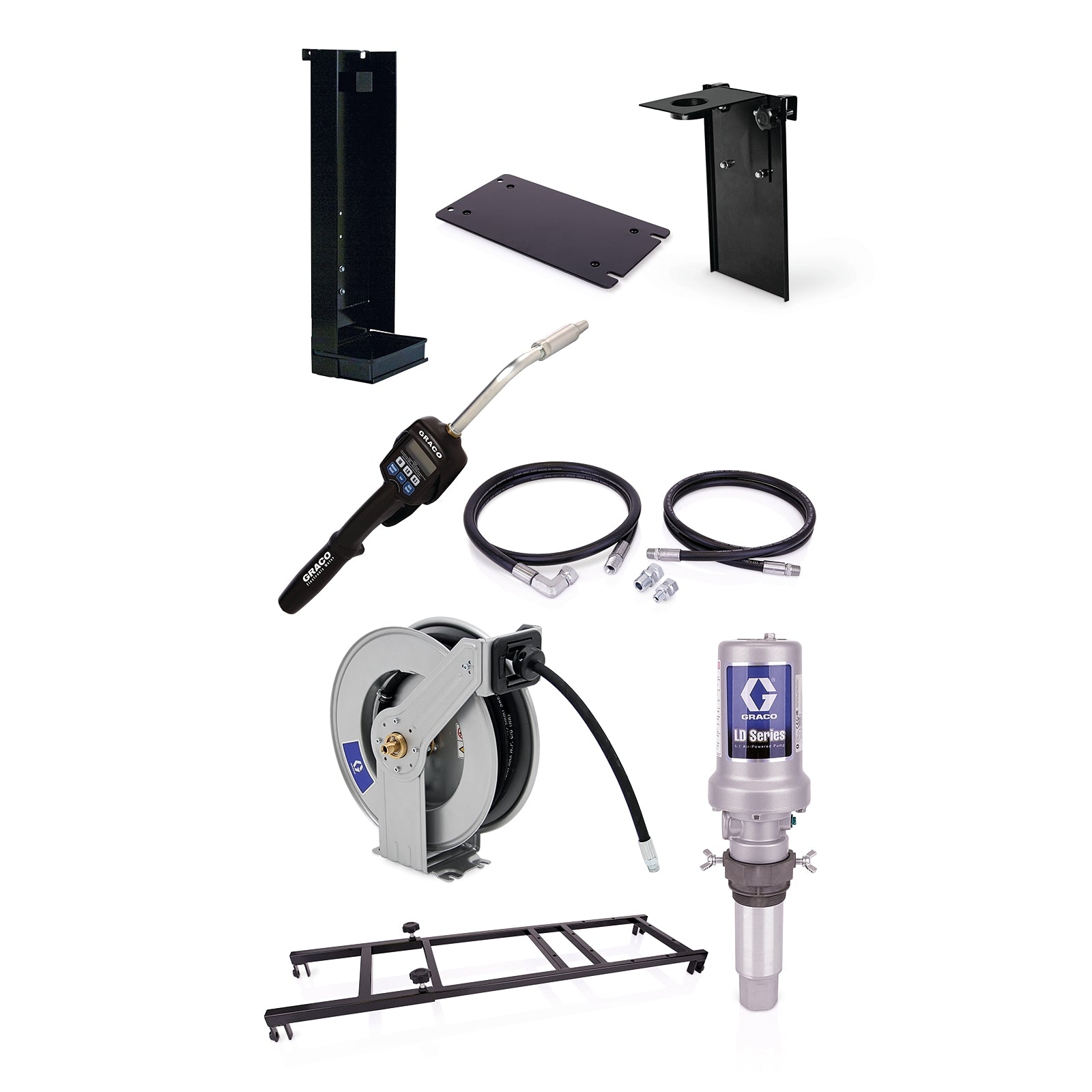 GRACO LD Series 5:1 275 Gallon (1040 Liter) Stationary Oil Pump Package - Preset Meter Type (Part No. 24H894)