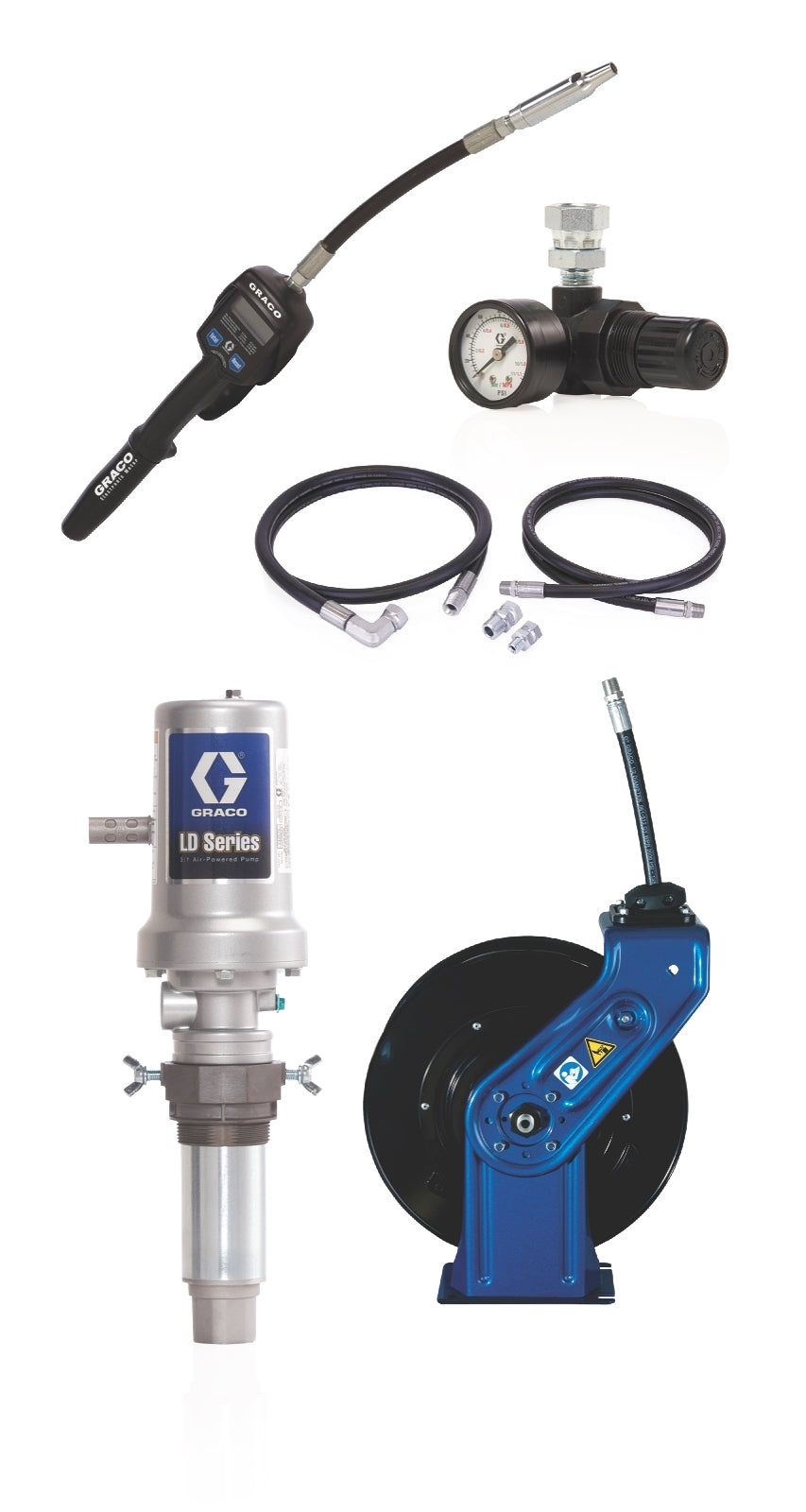 GRACO LD Series 3:1 Universal Pump Package with Hose Reel (Part No. 24K832)