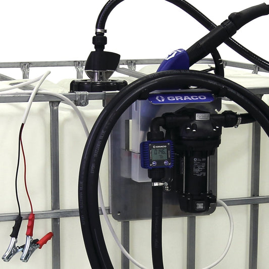 GRACO LD Blue Electric Pump Package - 5 ft (1.5 m) Suction Hose Length - Manual Nozzle - SST Clamp Fittings (Part No. 24V646)