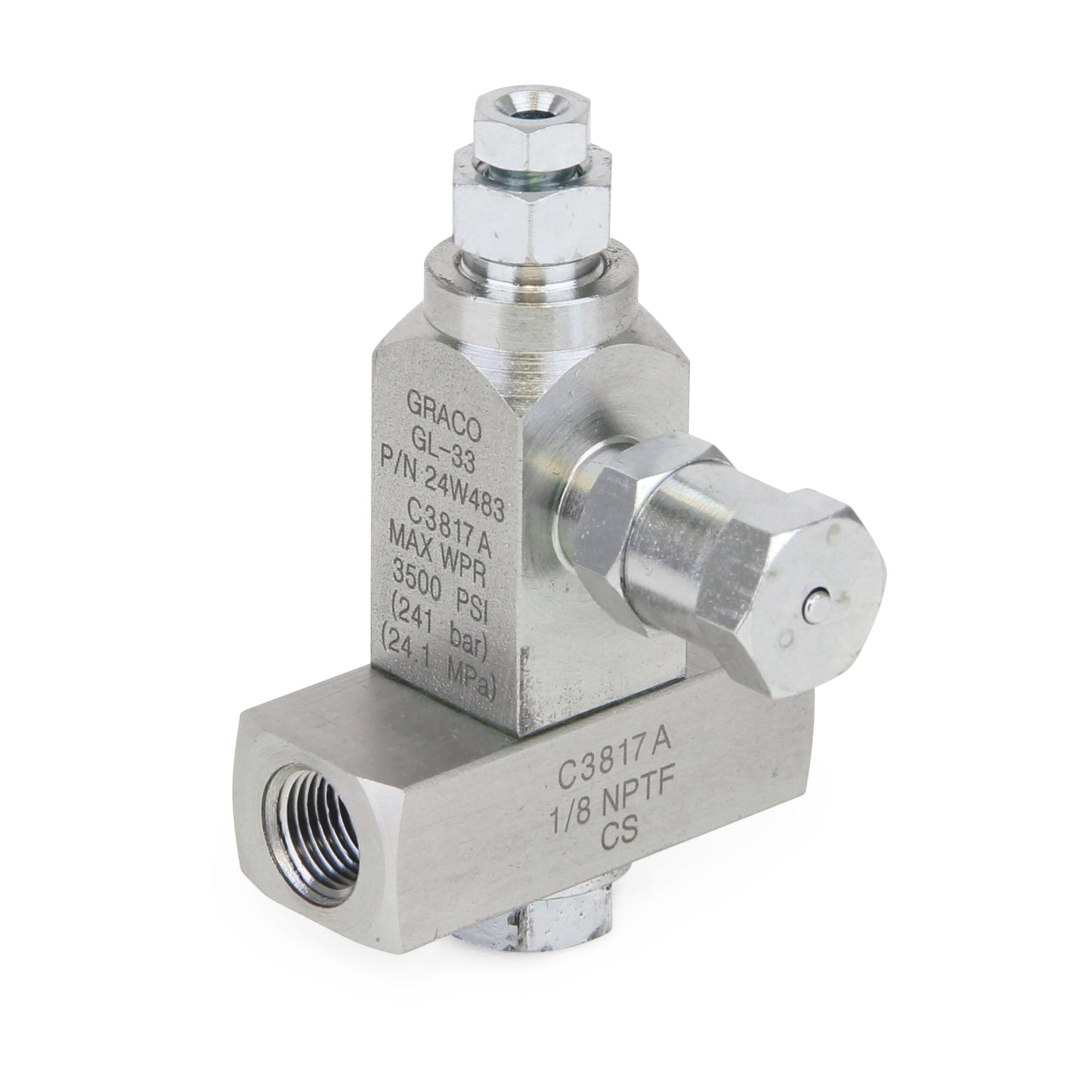 GRACO GL-43 Carbon Steel Oil 1-Injector Manifold, 1/4 NPT (Part No. 2.4E+242)