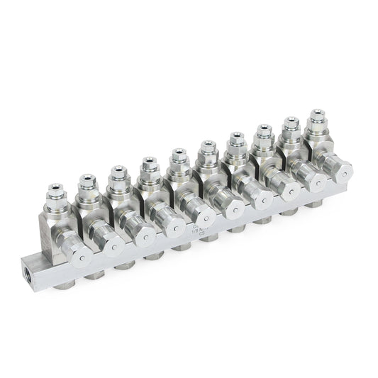 GRACO GL-33™ Grease Injector, Stainless Steel, 10 Injector Manifold, 1/8 NPT x 1/8 (Part No. 24W606)