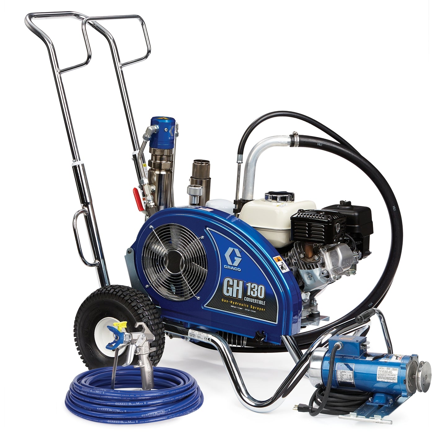 GRACO GH 130 Convertible Standard Series Gas Hydraulic Airless Sprayer with Electric Motor Kit (24W924)