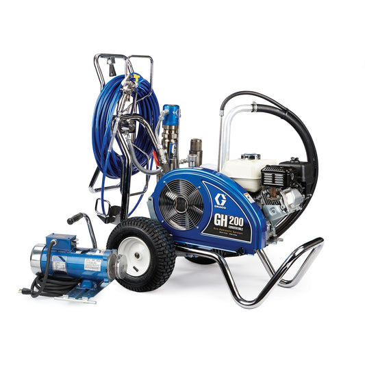 GRACO GH 200 Convertible Standard Series Gas Hydraulic Airless Sprayer with Electric Motor Kit (Part No. 24W926)