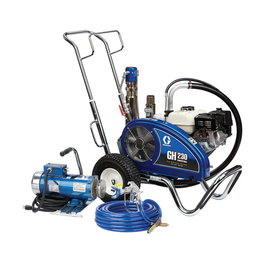GRACO GH 230 Convertible Standard Series Gas Hydraulic Airless Sprayer with Electric Motor Kit (Part No. 24W930)
