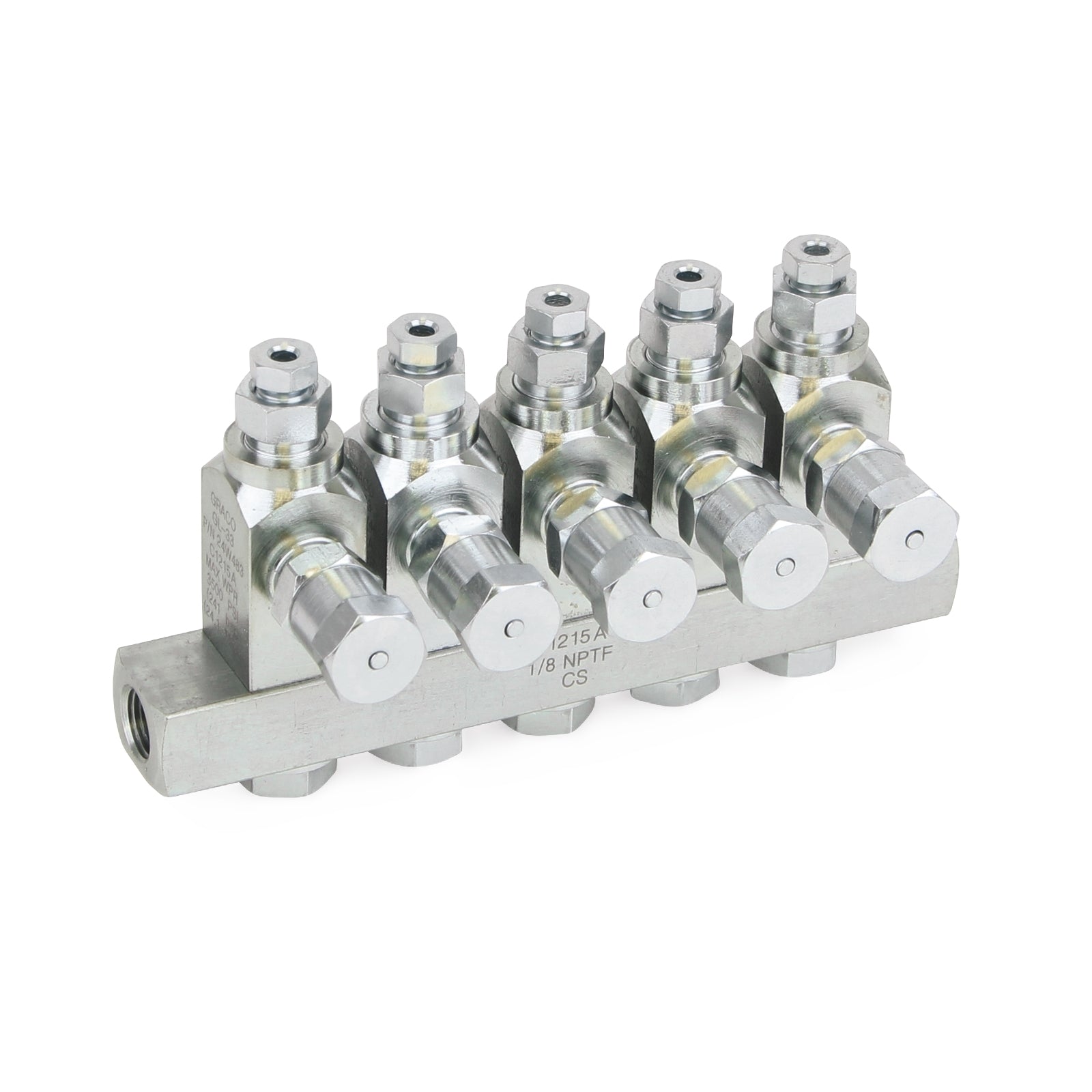 GRACO GL-33™ Grease Injector, Stainless Steel, 5 Injector Manifold, 1/8 NPT x 1/8 (Part No. 24X304)