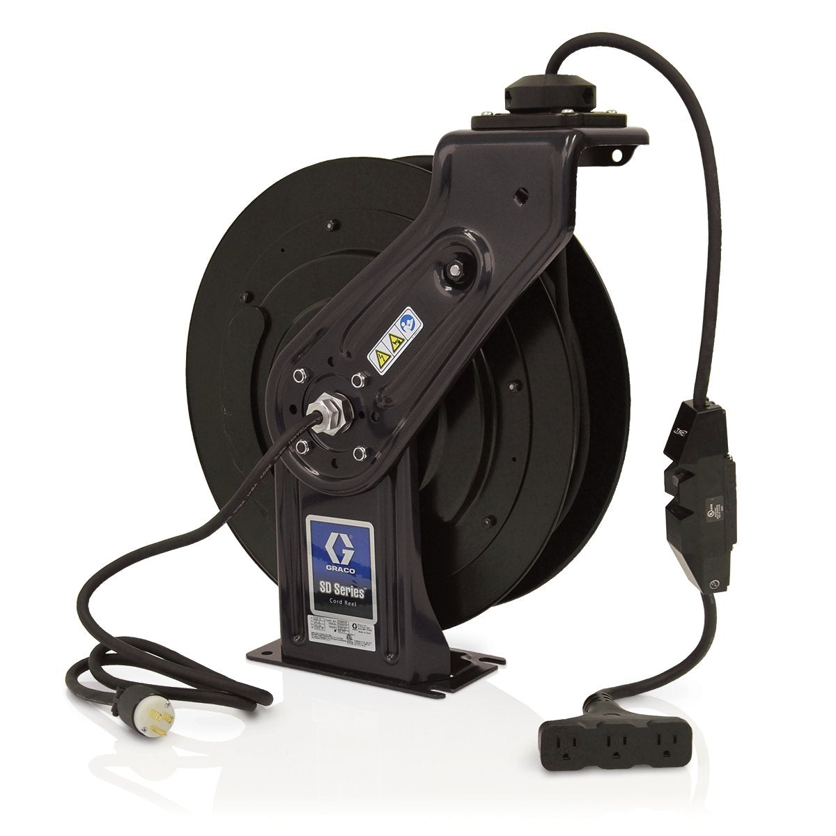 Graco 24Y864 Sd 5 Series 120 Volt Cord And Light Reel - Tri-Plug Gfci Industrial Receptacle - 50' 12 Awg 15 Amp Innoflo Solutions