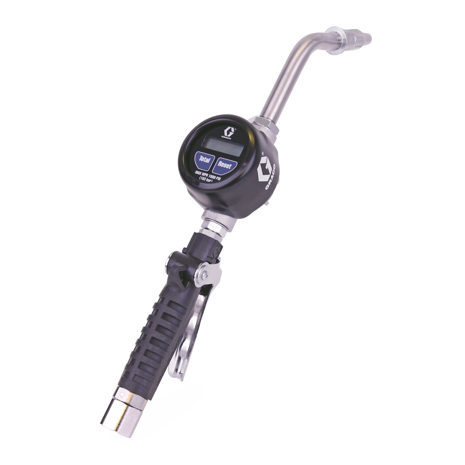 GRACO EM8 Electronic Manual Oil/Antifreeze Meter – Rigid Extension – 1/2 in. (13 mm) Inlet – NPT (Part No. 25C903)